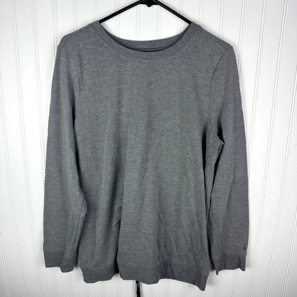 torrid Tops - Torrid Active Long‎ sleeve Shirt Lace up Back Size 1XL Gray